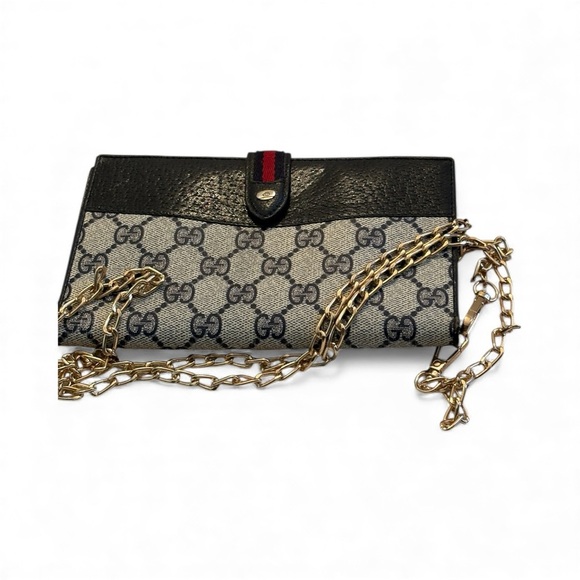 Vintage Gucci  signature Anniversary  Collection trifold wallet on chain - Picture 3 of 17